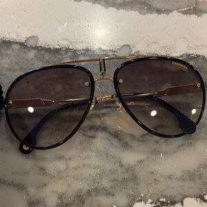 Carrera Gold and Black Aviator Sunglasses